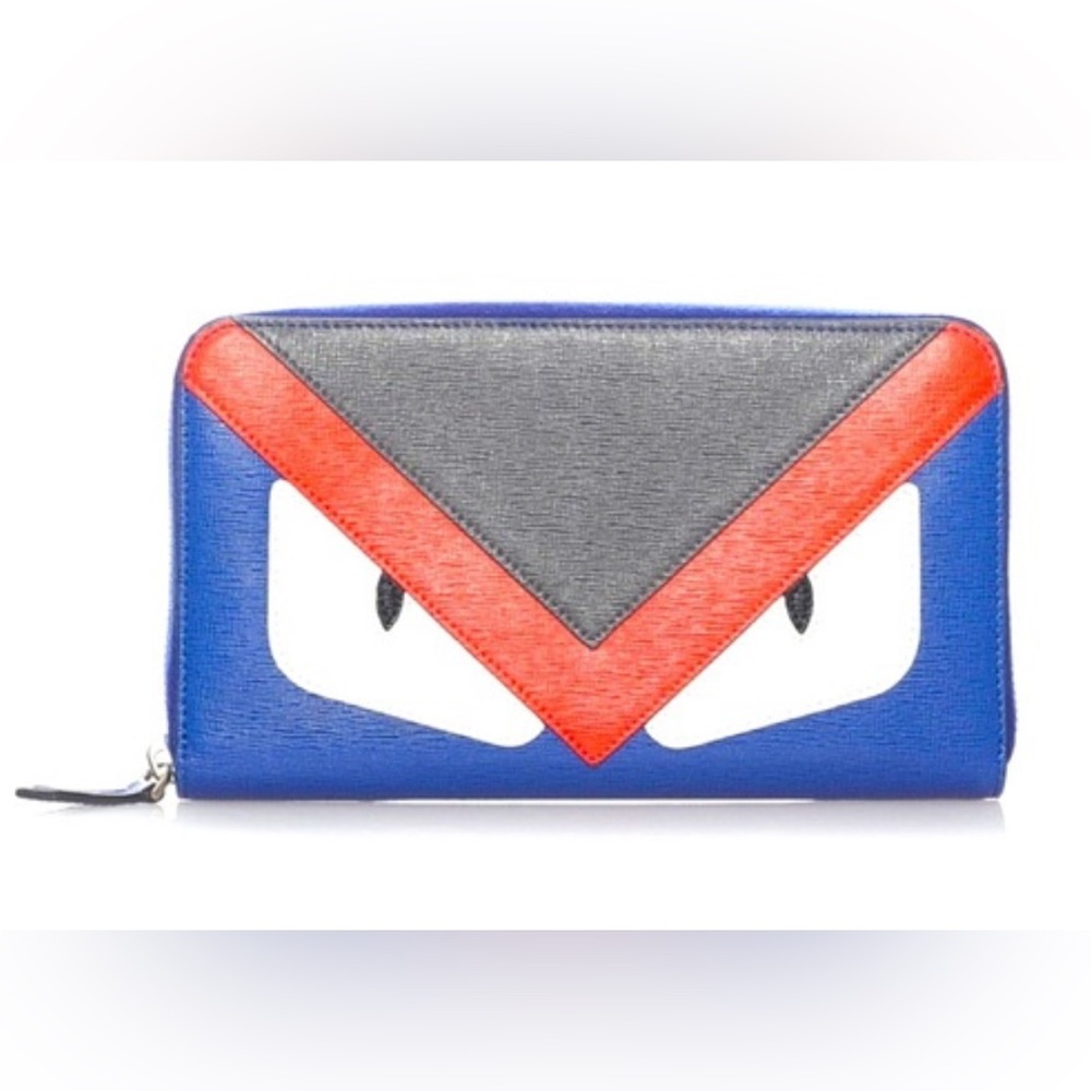 Fendi Blue and Red Monster Wallet